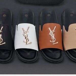 Yves Saint Laurent women Slide Sandals - Black, White, Brown,Beige